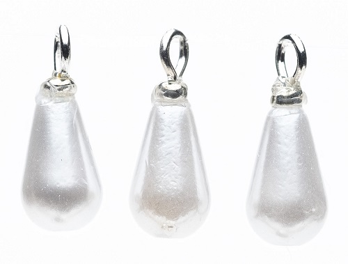 White Drop Ornament, Pkg. 3